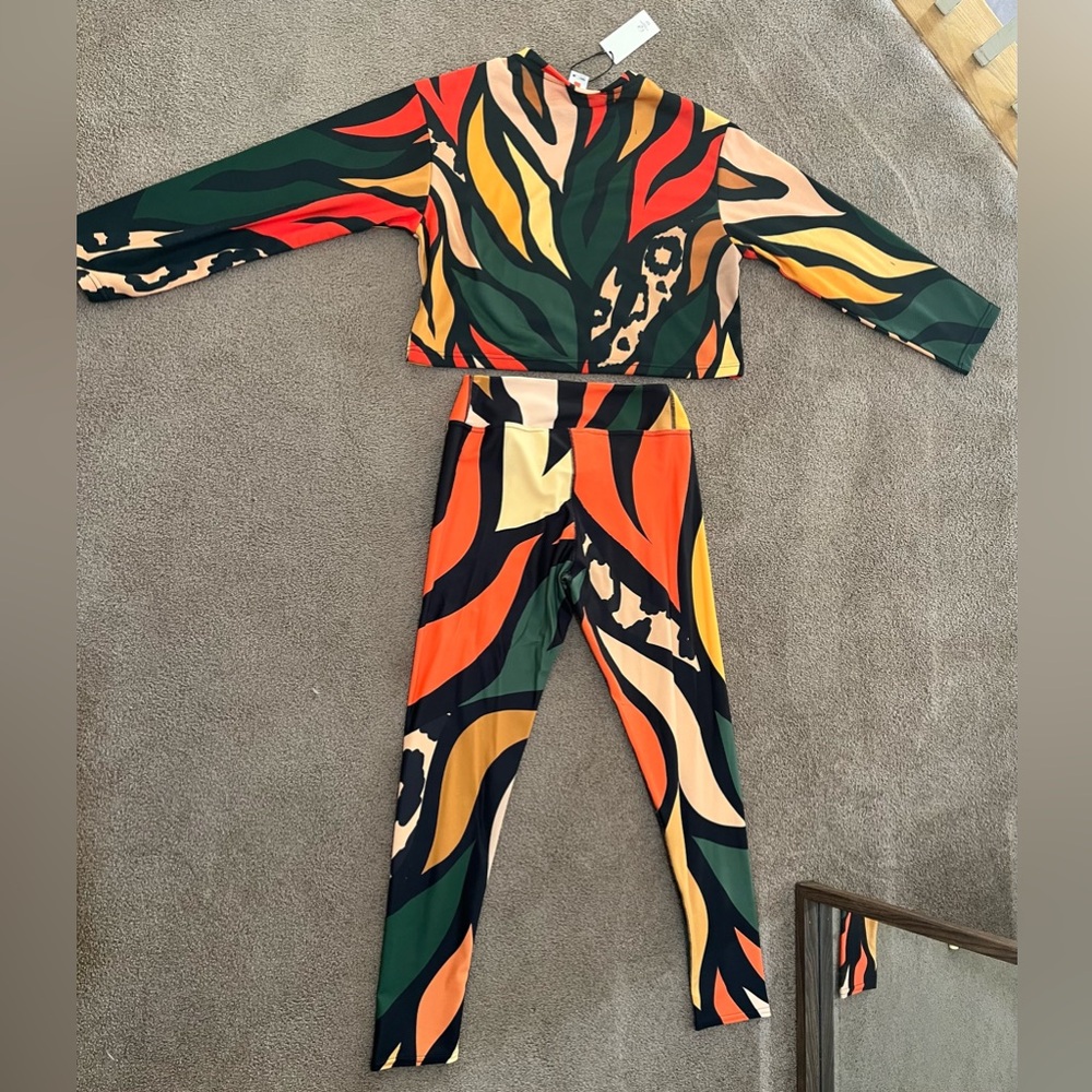Multicolor Abstract Print Two-Piece Set - PLEASE READ